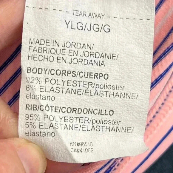 UNDER ARMOUR Performance Polo Stripe youth large peach/blue/white - Picture 9 of 10